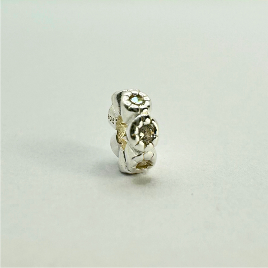Perles en argent incrustées de pierres